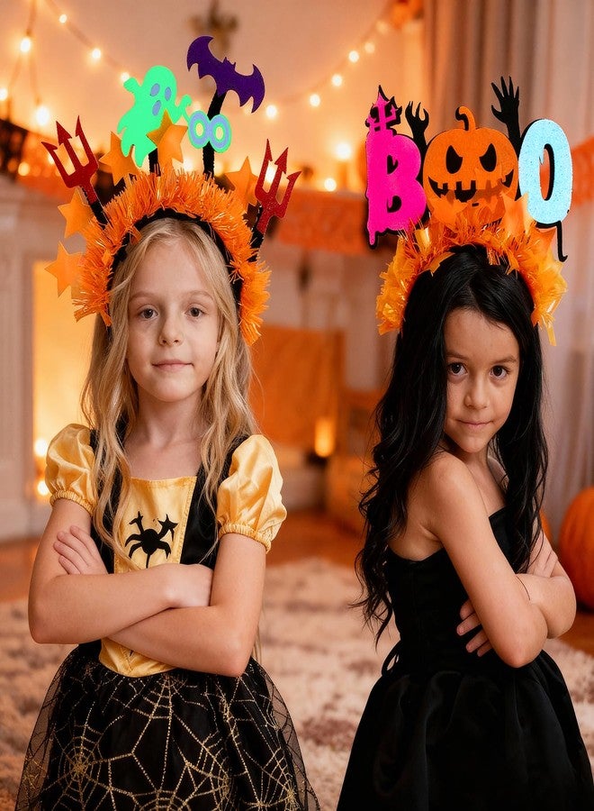Seqiuay 6 Pack Glow in the Dark Halloween Headbands for Women & Adults - Bat, Ghost, Pumpkin & Spider Web Designs, Perfect for Halloween Parties, Costumes & Decorations (One Size Fits All) - Image 5